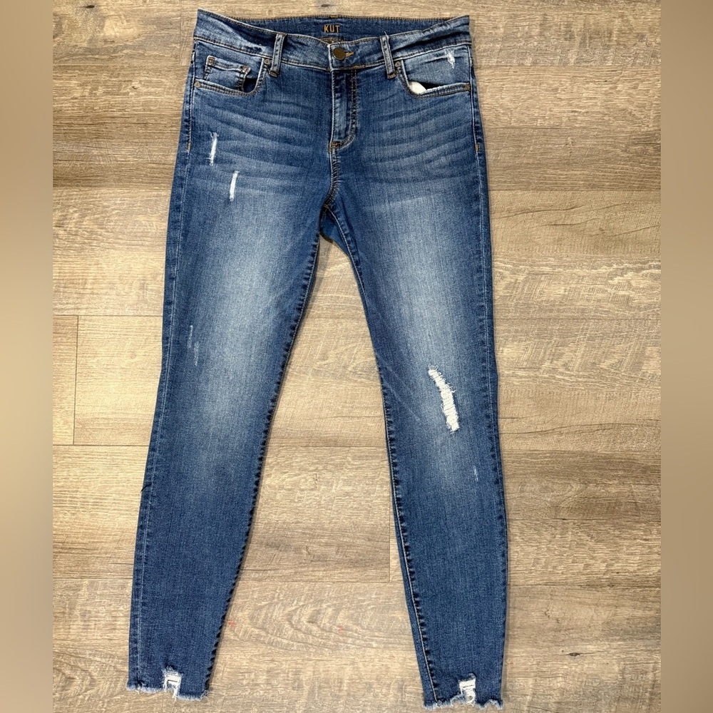 Kut from the Kloth / Distressed Blue Skinny Jeans / women’s/ Size 6